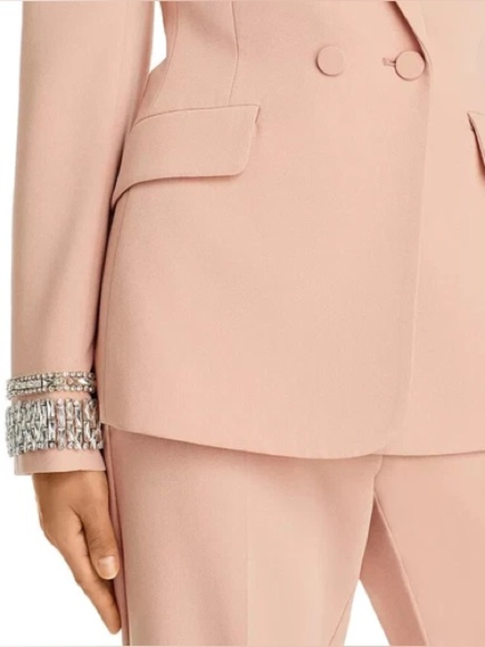 NWT $698 Cinq a Sept Cheyenne Embellished Stacked Jewelry Lined Blazer Blusher - Picture 4 of 10